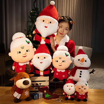 Рождественский олень, Санта-Клаус, Плюшевая игрушка, Мягкое милое животное, Лось, Снеговик, кукла-подушка, игрушки для детей, 2024, Подарки на Новый год для детей 11