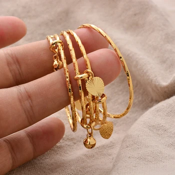 Роскошные детские браслеты золотого цвета, Дубайский браслет, золотые украшения для детей, подарок на день рождения 12