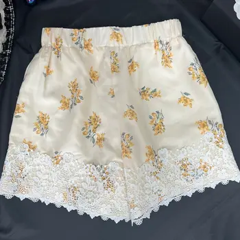 Роскошные женские дизайнерские шорты с кружевным цветочным принтом 2