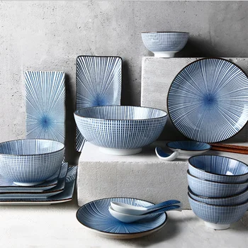 Роскошные наборы гостиничной посуды в японском стиле, можно мыть в посудомоечной машине, Керамическая посуда 9