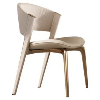 Роскошные обеденные стулья Современные кожаные Дизайнерские офисные табуреты для вечеринок и игр, обеденные стулья, напольные принадлежности для скандинавской мебели Cozinha