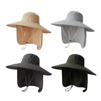 Рыболовная шляпа Портативная солнцезащитная шляпа с широкими полями для рыбаков на открытом воздухе и на пляже 16