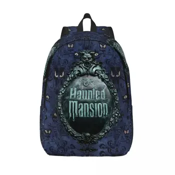 Рюкзак для ноутбука с логотипом особняка с привидениями, женский, мужской, базовый рюкзак для колледжа, школьника, сумка с привидениями на Хэллоуин 1