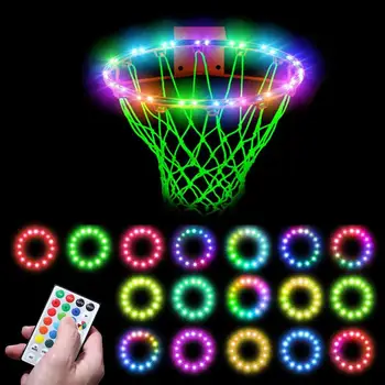 Светодиодная подсветка баскетбольного кольца на солнечной энергии с датчиком изменения цвета, сверхяркая светодиодная лампа RGB для спортивных тренировок взрослых на открытом воздухе 5