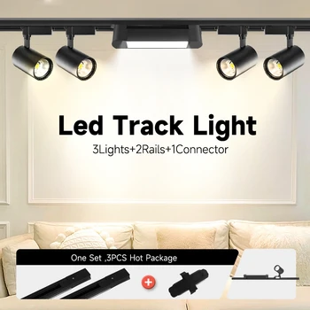 Светодиодная подсветка для трека, точечная лампа для трека, прожектор с длинной полосой, внутреннее освещение для гостиной, магазин одежды, Домашние потолочные светильники