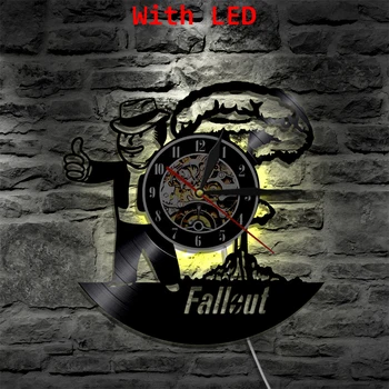 Светодиодные виниловые часы Fallout, Настенное освещение, Изменение цвета, Классный декор интерьера гостиной, LP, Художественная лампа ручной работы с дистанционным управлением