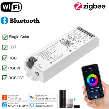 Светодиодный Контроллер Zigbee Wifi Tuya Smart LED Dimmer RGB RGBW CCT Dimmer 12V 24V LED Strip Dimmer Контроллер Работы с Alexa Google 18