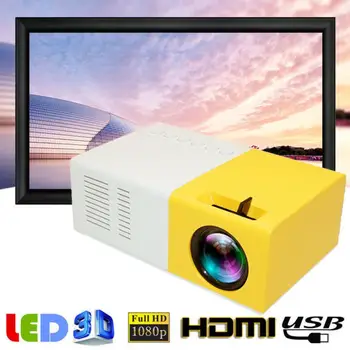 Светодиодный Мини-проектор J9 Pro 480x360 пикселей Поддерживает 1080P HDMI-совместимый USB Аудио Портативный Домашний медиаплеер