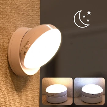 Светодиодный ночник с датчиком Topoch, перезаряжаемый через USB, с настенным светильником PIR на 360 градусов для внутреннего гардероба, спальни, кухонного шкафа, лестницы 18