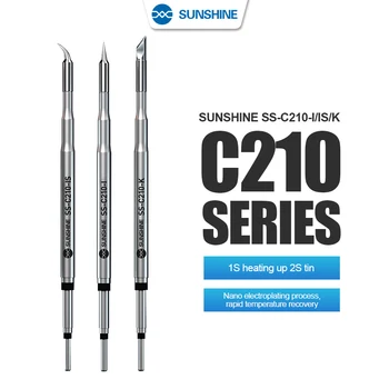 Серия SUNSHINE C210 Со встроенными наконечниками для паяльника и нагревательным сердечником Эффективное восстановление температуры теплопроводности T210 IS / I / K 4