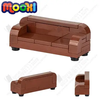 Серия мебели MOC0006 Длинный диван MOC Строительные блоки DIY Украшение сцены в комнате Модельные аксессуары Сборка кирпичей Игрушки для детей 3