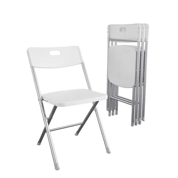 Сиденье и спинка складного стула из смолы, белый, 4 упаковки 19