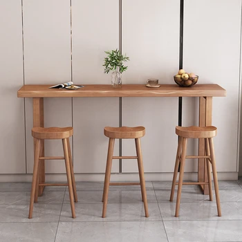 Скандинавская стойка, высокий стул для кухни, барная стойка, барные стулья из массива дерева, эргономичная офисная мебель для бара HY 20