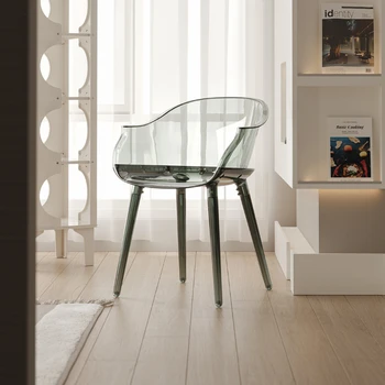 Скандинавские Прозрачные обеденные стулья Акриловый дизайн кресел Минималистичные обеденные стулья Креативная бытовая мебель Cadeira WZ50DC 6