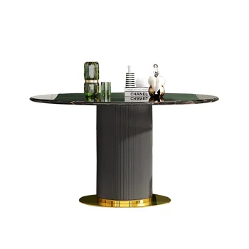 Современный минималистичный с поворотным столом маленький домашний круглый обеденный стол 15