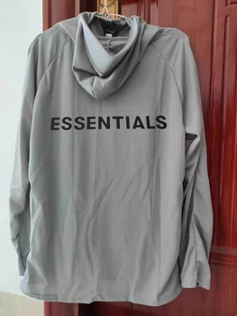 Солнцезащитная куртка Essentials Базовая защита от ультрафиолета Ультралегкая дышащая Мужская женская куртка с капюшоном на молнии Реальное фото 13