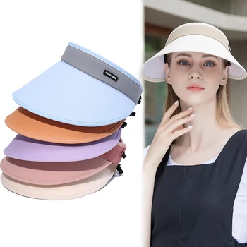 Солнцезащитные шляпы для женщин, регулируемая складная кепка, защита от солнца, летняя пляжная шляпа, защищенная от ультрафиолета, спортивная кепка на открытом воздухе с мягкими полями 11