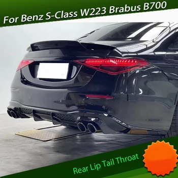 Спортивный Ярко-черный комплект из углеродного волокна, подходящий для Mercedes-Benz S-Class W223 Brabus B700, заднее крыло, задняя губа, хвостовое горло 12