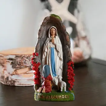 Статуэтка Девы Марии из смолы, украшения для религиозного интерьера, Статуэтки Мадонны из натурального камня, декор для рождественских праздников 18