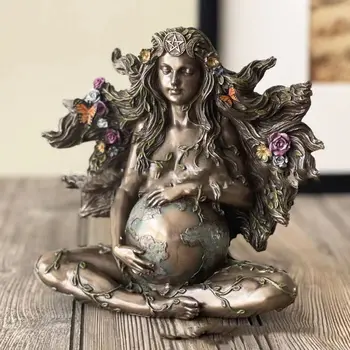 Статуя Матери-Земли, Фея Гея с бабочкой, Декоративная Статуэтка Будды, Богиня Исцеления, Медитация на чакрах, Мифический Домашний декор 10