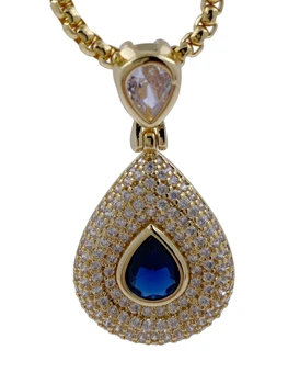Стильное новое ожерелье с подвеской в форме капли воды в форме груши из 18-каратного золота для женщин 9