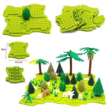 Строительный блок Травяной пол Трава зеленопесочного цвета Соединяем аксессуары для садовой сцены Совместимые с деталями Lego