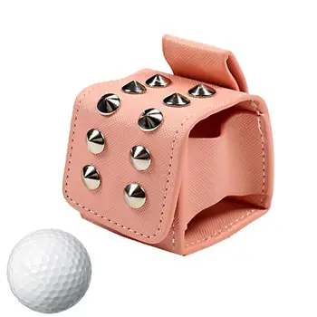 Сумка для мини-мячей для гольфа из искусственной кожи, сумка для мячей для гольфа с заклепками, сумка для мячей для гольфа, поясная сумка, сумка на открытом воздухе с магнитной пряжкой, подарок 7