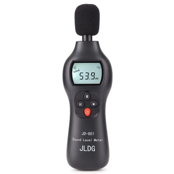 Тестер шума JD-801 на 30-130 дБ Цифровой монитор уровня звука в децибелах ЖК-дисплей Инструменты для измерения шума с подсветкой 17