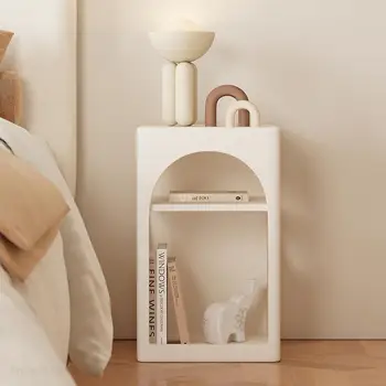 Угловые Прикроватные тумбочки для маленькой спальни Для хранения кофе Nordic Узкая Прикроватная тумбочка для спальни, Белая Мебель для дома Mobili XY50BT 4