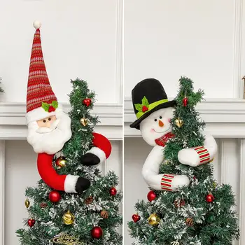 Украшение для Рождественской елки, Санта-Клаус, снеговик, плюшевые куклы с длинными руками, рождественские украшения для теплой праздничной атмосферы 17