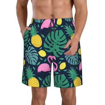 Фламинго 3D печать Летние мужские шорты Пляжные Гавайские шорты для отдыха на шнурке Домашние шорты 2