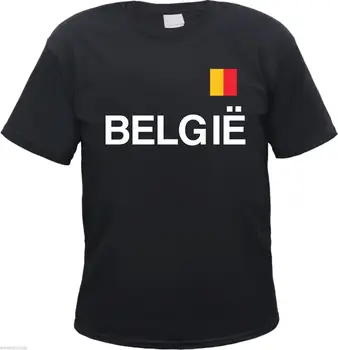 Футболка Belgium - Черная - с принтом флага - Размер от S до 3XL - Belgique Бельгия 20