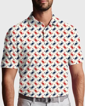 Футболки-поло Crabby с художественным принтом, трендовая рубашка, летняя одежда на заказ с коротким рукавом 18