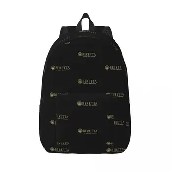 Холщовый рюкзак с логотипом пистолета Beretta для женщин и мужчин, водонепроницаемая школьная военная сумка для колледжа, сумки для книг с принтом 12
