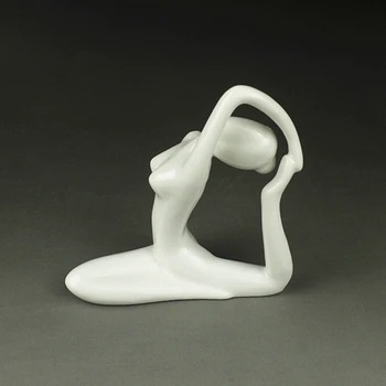 Художественная керамическая статуэтка Позы для йоги, фигурное украшение для декоративной домашней спальни 18