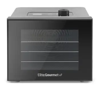 Цифровой дегидратор для пищевых продуктов Elite Gourmet с 4 лотками из нержавеющей стали, черный 19