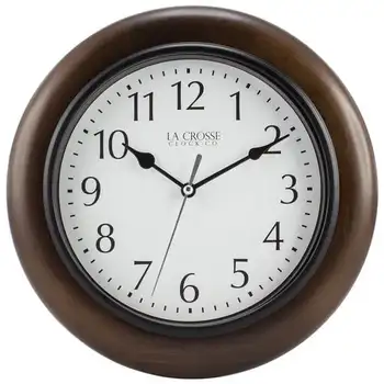 Часы Crosse Clock 10 из коричневого дерева Linwood Classic, аналоговые кварцевые настенные Часы из дерева, 404-2625 19