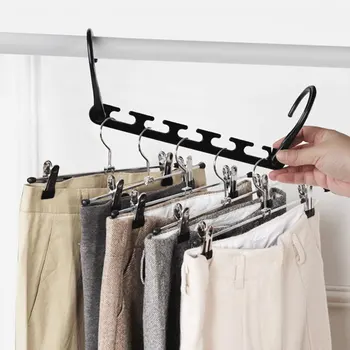 Черная вешалка-органайзер для одежды - оптимизирует пространство гардероба, удобное и безопасное хранение, удобное для вешалки для одежды 9