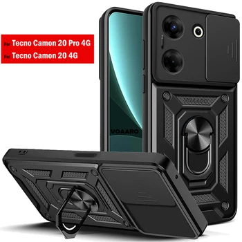 Чехол со скользящим объективом для Tecno Camon 20 Pro 4G 5G Чехол для Tecno Camon 20 19 Neo Pro 18 18P Premier Case с Магнитным кольцом-держателем