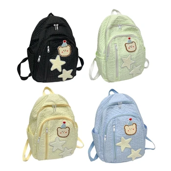 Школьная сумка с медведем в японском стиле, рюкзак для ноутбука, дорожный рюкзак большой емкости, сумки для книг для студентов-подростков 11