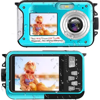 Экшн-цифровая камера Водонепроницаемая 24-мегапиксельная видеокамера с двойным экраном 1080P и 16-кратным цифровым зумом, подводная камера, спортивная камера 13