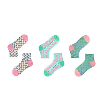 Эстетичные женские носки без пятен пастельных тонов, мягкие и удобные женские носки до щиколоток с шикарным рисунком 5