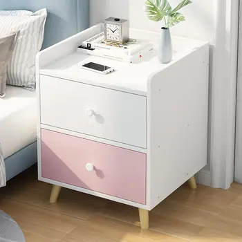 Эстетичный Европейский прикроватный шкаф С белыми орнаментами, удобные Передвижные прикроватные тумбочки, шкафы, стол для спальни, мебель De Chevet 12